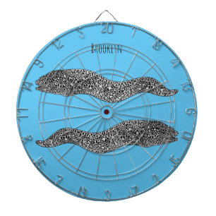 Cible De Fléchettes Black spotted moray eel cartoon