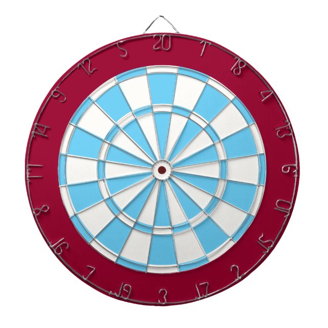 Cible de flechettes : Blanc, Bleu Clair Et Maroon (Devant)