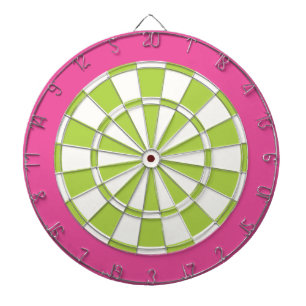 Cible de flechettes : Blanc, Lime Et Rose