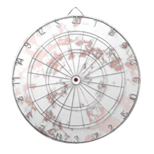 Cible De Fléchettes blanc, marbre, or rose, moderne, chic, belle,