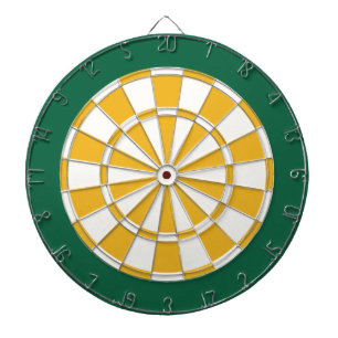 Cible de flechettes : Blanc, or, et vert