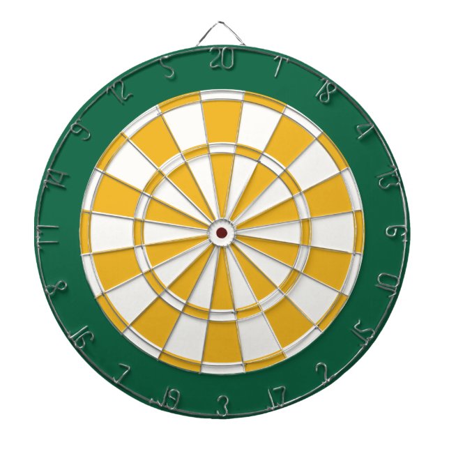 Cible de flechettes : Blanc, or, et vert (Devant)