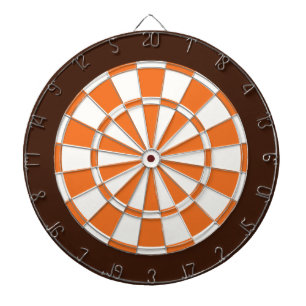 Cible de flechettes : Blanc, orange, et brun