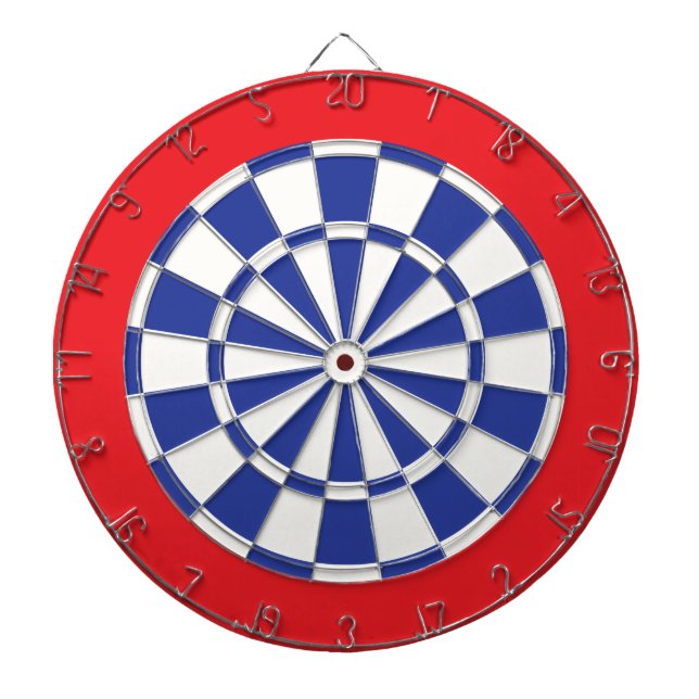 Cible de flechettes : Blanc, Royal Bleu Et Rouge (Devant)