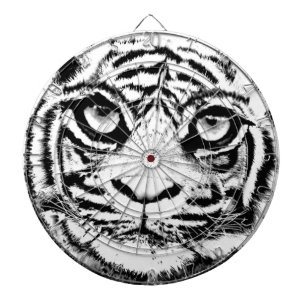 Cible de flechettes blanche de tigre