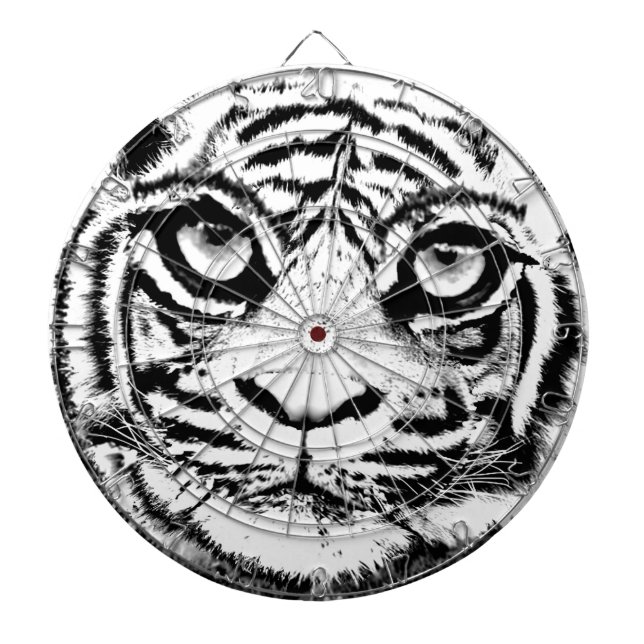 Cible de flechettes blanche de tigre (Devant)