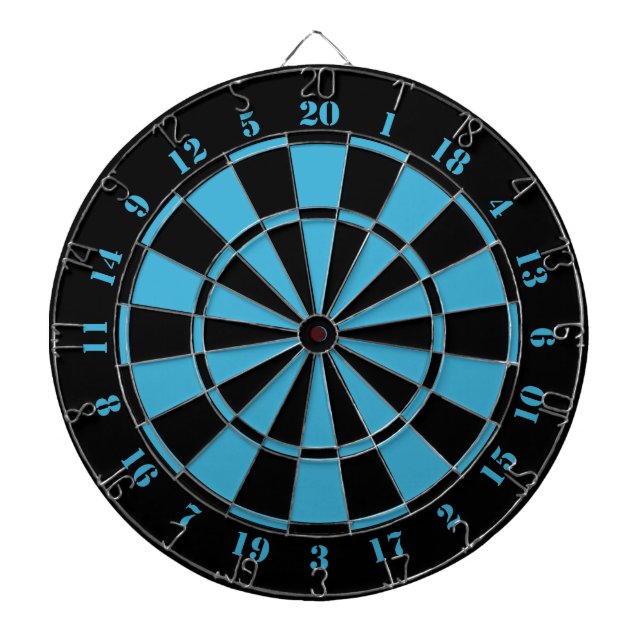Cible de flechettes blanche noire de turquoise (Devant)