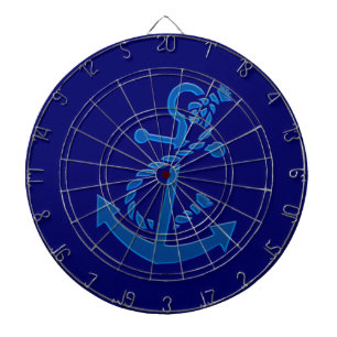 Cible De Fléchettes Bleu Ancre marine nautique Thème