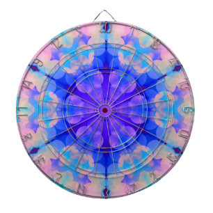 Cible De Fléchettes Bleu et rose Gradient Pastel Bubble Art