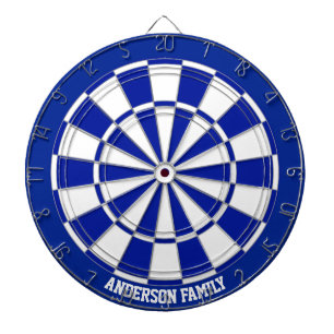 Cible De Fléchettes Bleu marine et blanc bicolore personnalisé