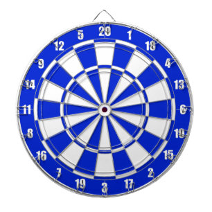 Cible de flechettes bleue et blanche