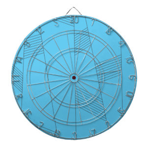 Cible De Fléchettes Blue, simple, elegant, abstract line pattern