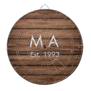 Cible De Fléchettes boho rustique Brown ajouter nom lettre année date 