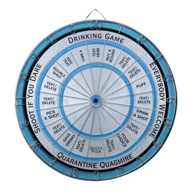 Cible De Fléchettes Boire Jeu Tous Réglementation Texte Personnalisé (Devant)