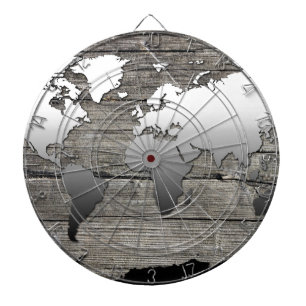 Cible De Fléchettes bois 13 de carte du monde