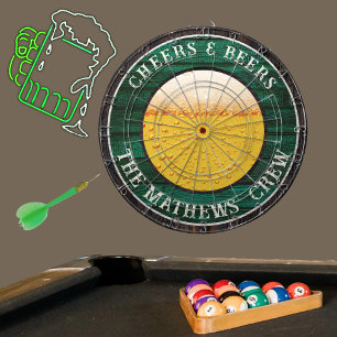 Cible De Fléchettes Bois rustique vert à la bière Bois Dart Boa