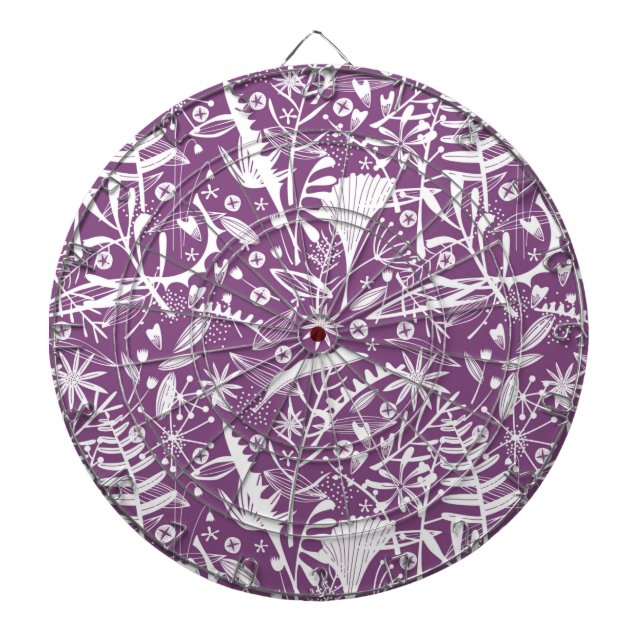 Cible De Fléchettes Botanique violet moderne (Devant)