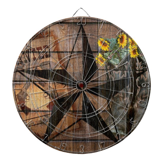 Cible De Fléchettes Bottes Russe Texas Star Western Pistol Cowboy (Devant)
