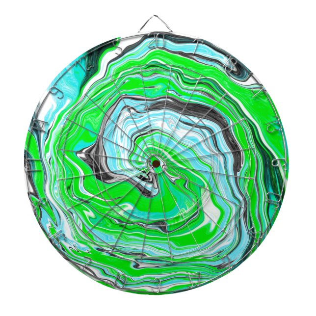 Cible De Fléchettes Boucles de chaux vert et bleu marbre (Devant)