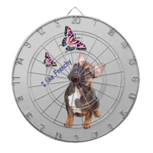 Cible De Fléchettes Bouledogue français Papillons Jour Bouledogue