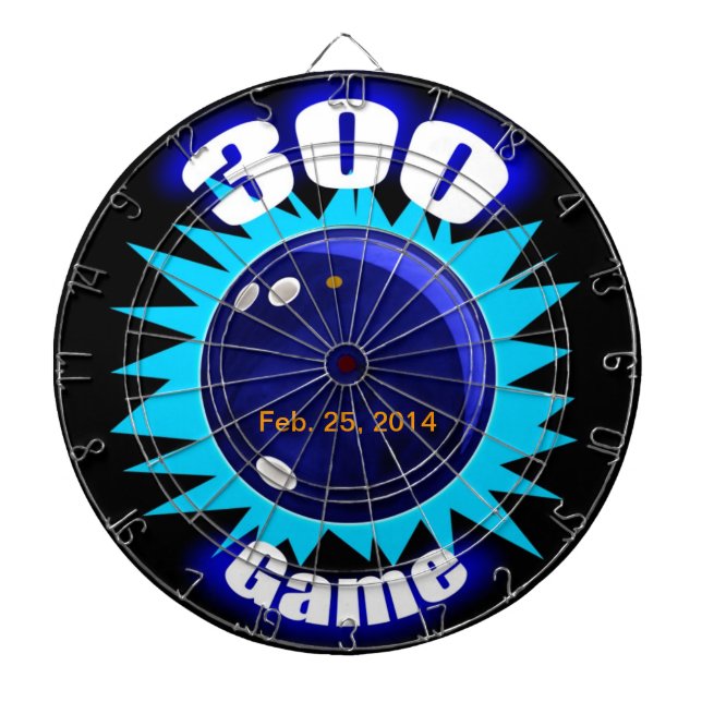 Cible De Fléchettes Bowling 300 Game, avec date, (Devant)