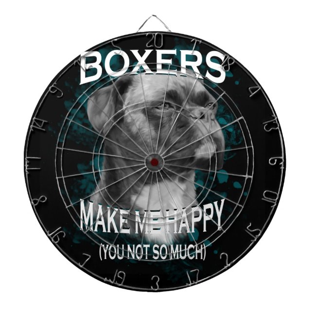 Cible De Fléchettes Boxer Chien Amoureux des animaux Texte d'art (Devant)