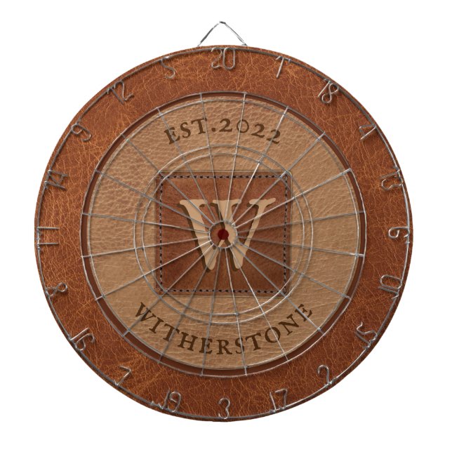 Cible De Fléchettes Brun Cuir Ton Brun (Devant)