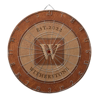 Cible De Fléchettes Brun Cuir Ton Tan Brun Châtaigne