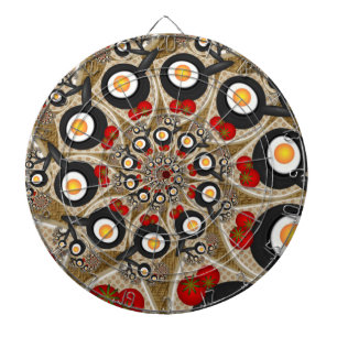 Cible De Fléchettes Brunch Fractal Art Drôle Nourriture, Tomates, Oeuf