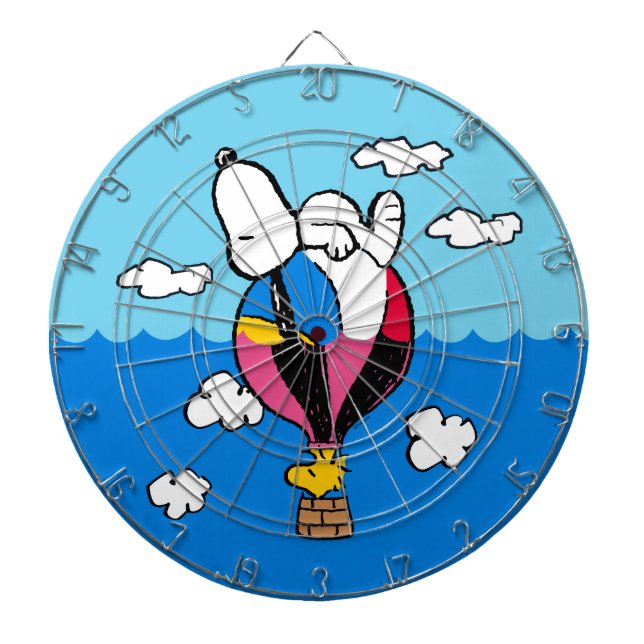 Cible De Fléchettes cacahuètes | Snoopy & Woodstock Hot Air Balloon (Devant)