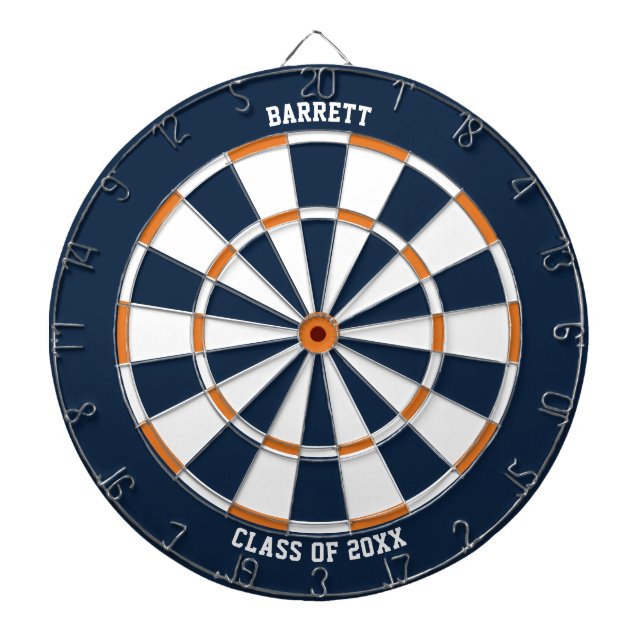 Cible De Fléchettes Cadeau personnalisé de graduation de nom | Bleu et (Devant)