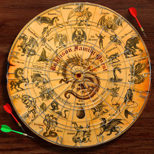 Cible De Fléchettes Cadeau personnalisé Imaginaire Vintage Famille Cre