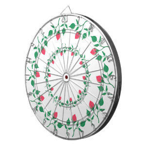 Cible De Fléchettes Cadre rond fleuri avec fleurs roses