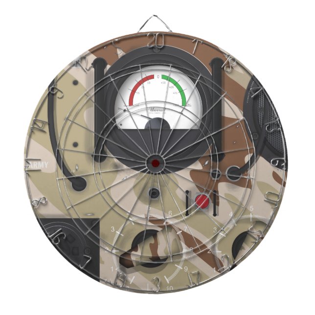 Cible De Fléchettes Camouflage de l'armée de la radio désertique. (Devant)