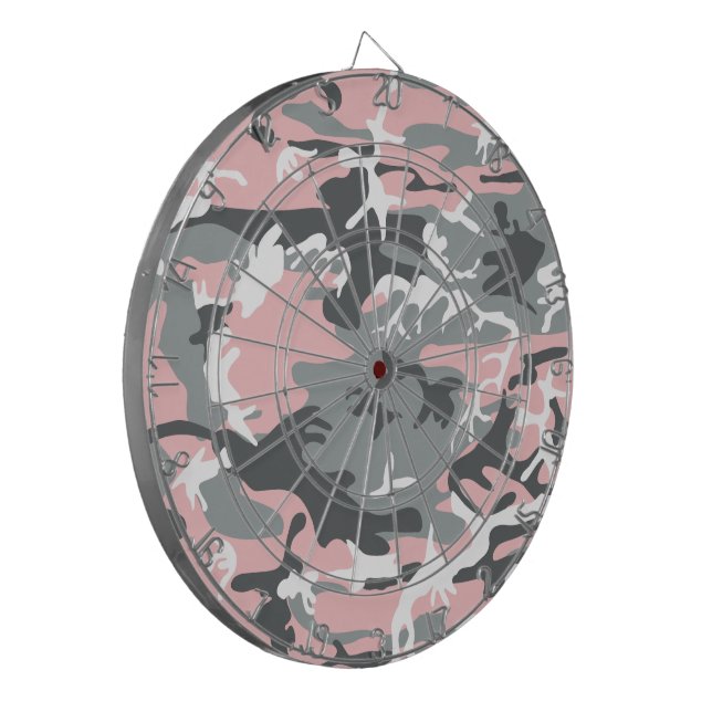 Cible De Fléchettes Camouflage rose et gris, Militaire, Armée (Devant gauche)