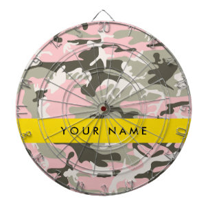 Cible De Fléchettes Camouflage rose et vert Votre nom Personnalisez