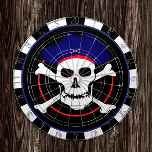 Cible De Fléchettes Capitaine Jack Dartboard & Drapeau des Pirates, Cr
