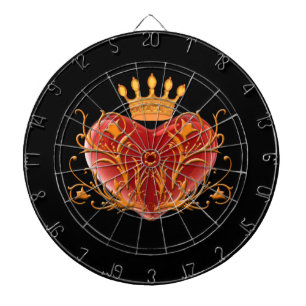 Cible de flechettes cardiaque Filigree Crown