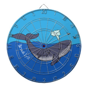 Cible De Fléchettes Caricature de baleine mignonne et de baleine de ve