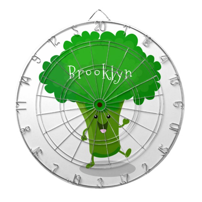 Cible De Fléchettes Caricature de brocoli dansant Cute kawaii (Devant)