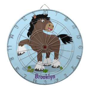 Cible De Fléchettes Caricature de cheval de trait de Cute Clydesdale