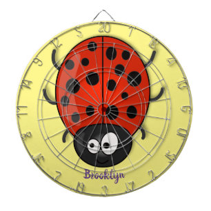 Cible De Fléchettes Caricature de coccinelle rouge joyeux