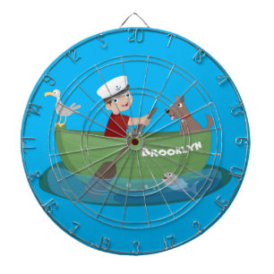 Cible De Fléchettes Caricature de voilier et de canot à rames garçon m