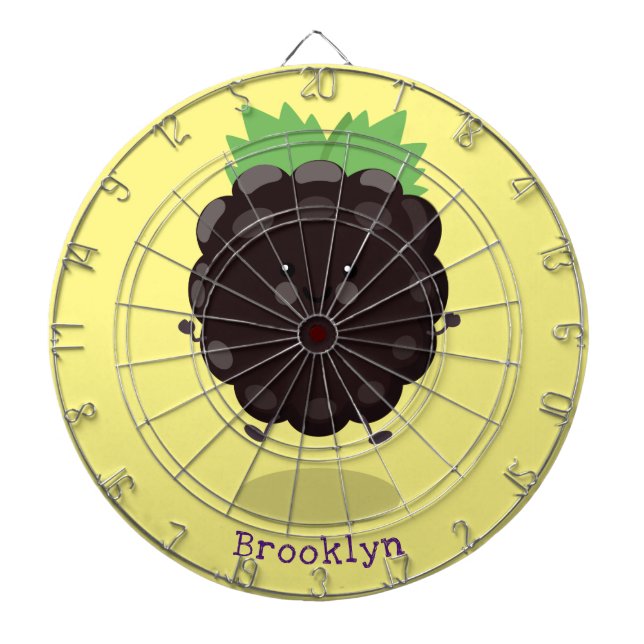 Cible De Fléchettes Caricature mignonne de mûre mauve de mûre mûre mau (Devant)