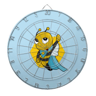 Cible De Fléchettes Carte de dessin d'abeille Superhero