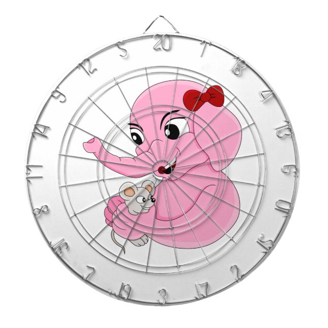 Cible De Fléchettes Carte de dessin pour fille d'éléphant mignonne (Devant)