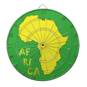 Cible De Fléchettes Carte de l'Afrique Jaune Funky