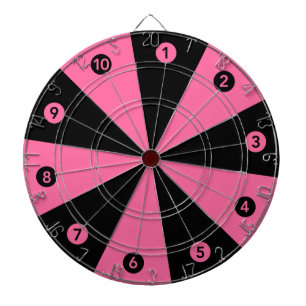 Cible De Fléchettes Carte de montage simple 1 à 10 en rose et noir