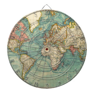 Cible De Fléchettes Carte du monde vintage