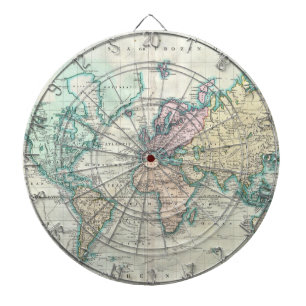 Cible De Fléchettes Carte vintage du monde (1801)